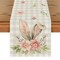 Buffalo Plaid Bunny Rabbit Ears Flower Easter Table Runner, Spring Summer Seasonal Holiday Kitchen Dining Table Decoration for Indoor Outdoor Home Party Decor 13 x 60 Inch